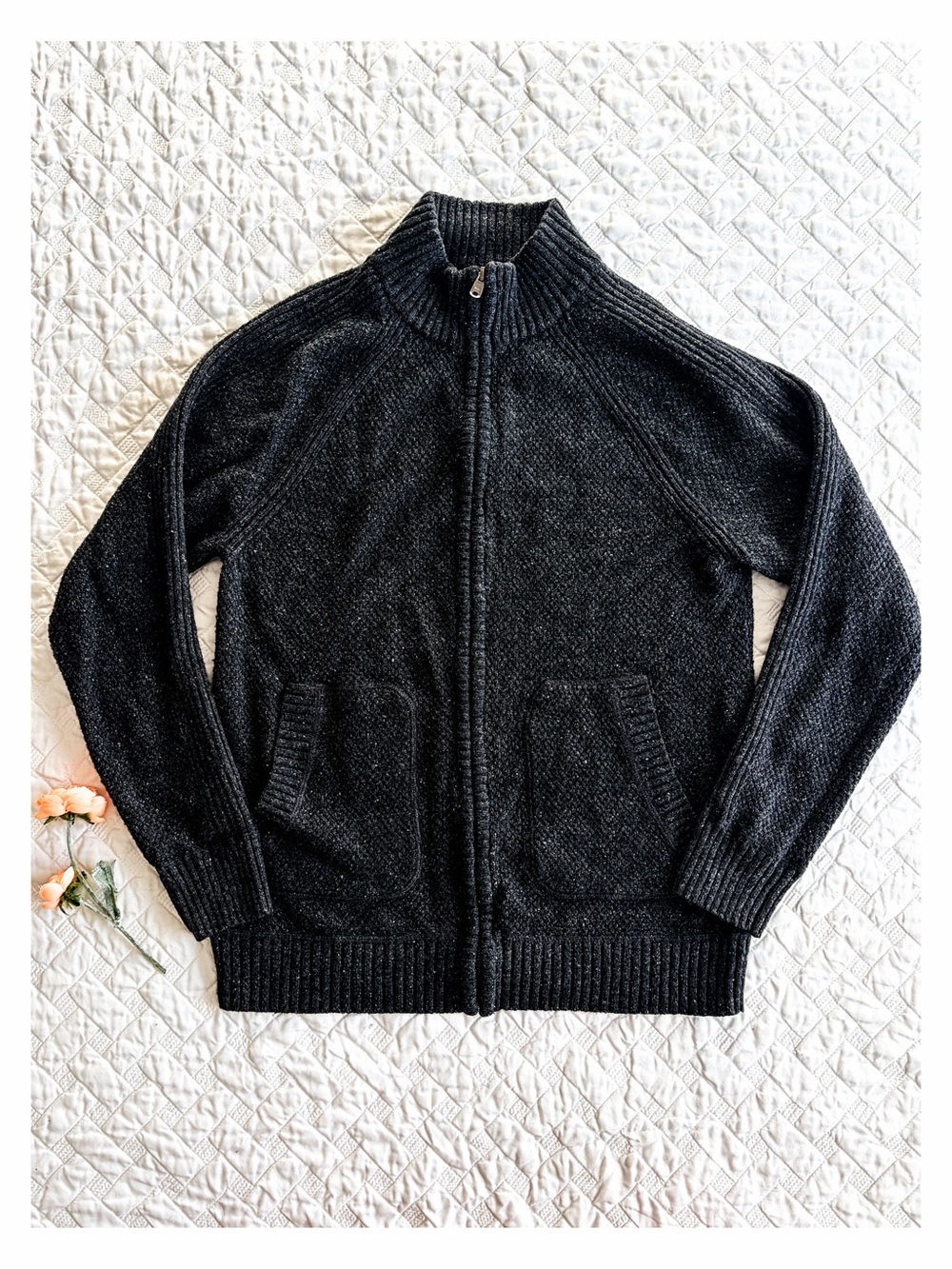 Marc Anthony Wool Blend Full Zip Sweater Jacket L